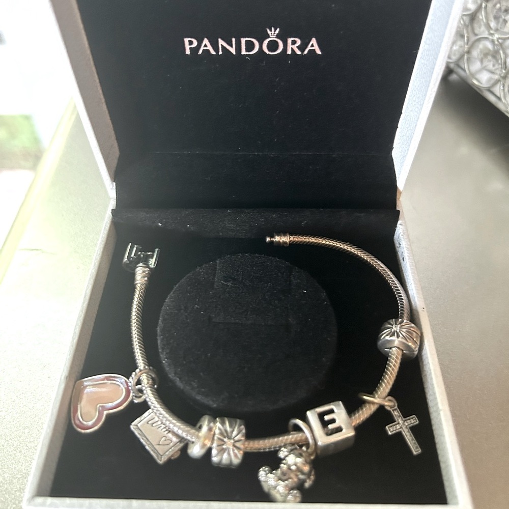 Pandora Charm Bracelet with Charms & Original Box - $70